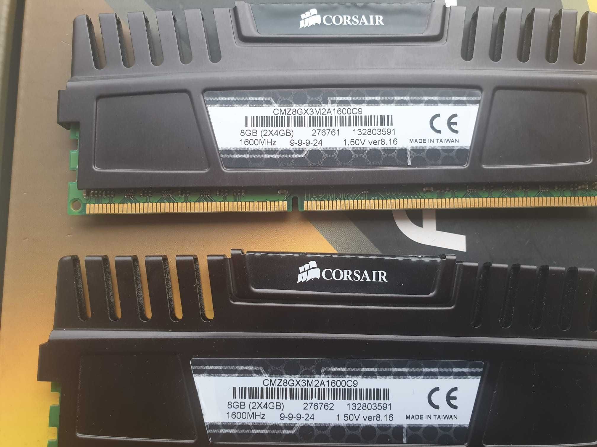 Kit Dual Channel Corsair 8GB (2 x 4GB), DDR3, 1600MHz, Radiator