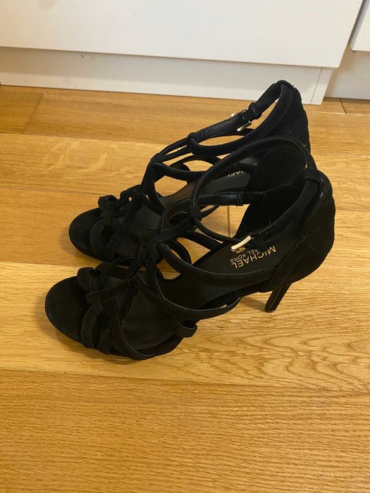 Sandale piele intoarsa, cu toc si barete, Michael Kors, Marimea 38