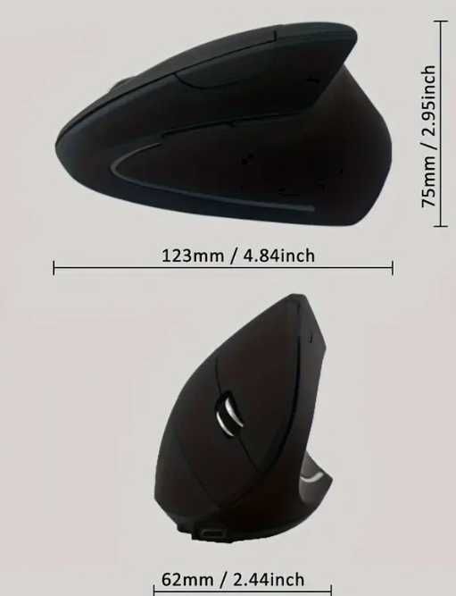 Стильная Черная 2.4G Беспроводная Игровая Мышь - Перезаряжаемая,