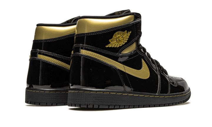 Jordan 1 Retro High Black Metallic Gold Dark Og Nike