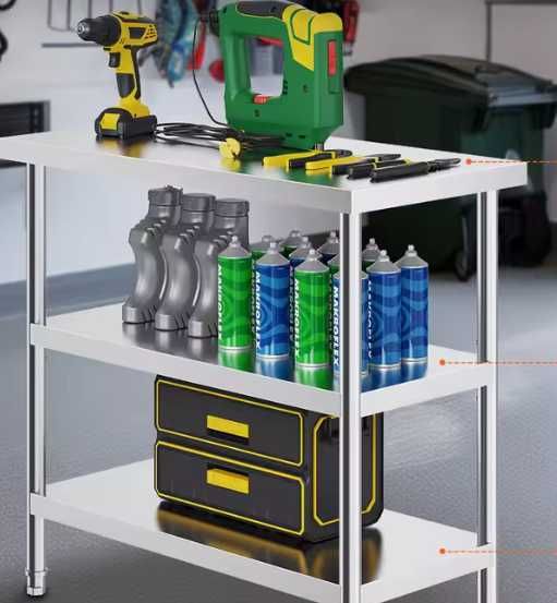 Masa inox cu 2 polite 610x356x864 mm
