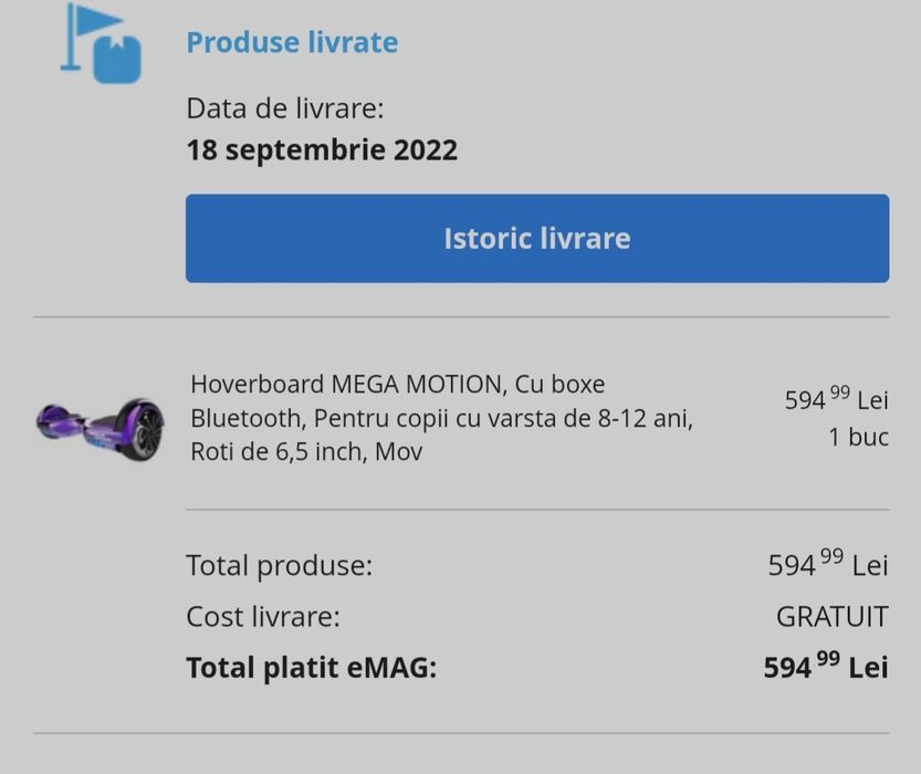 Hoverboard megamotion roti 6.5inch 15km/h 65kg
