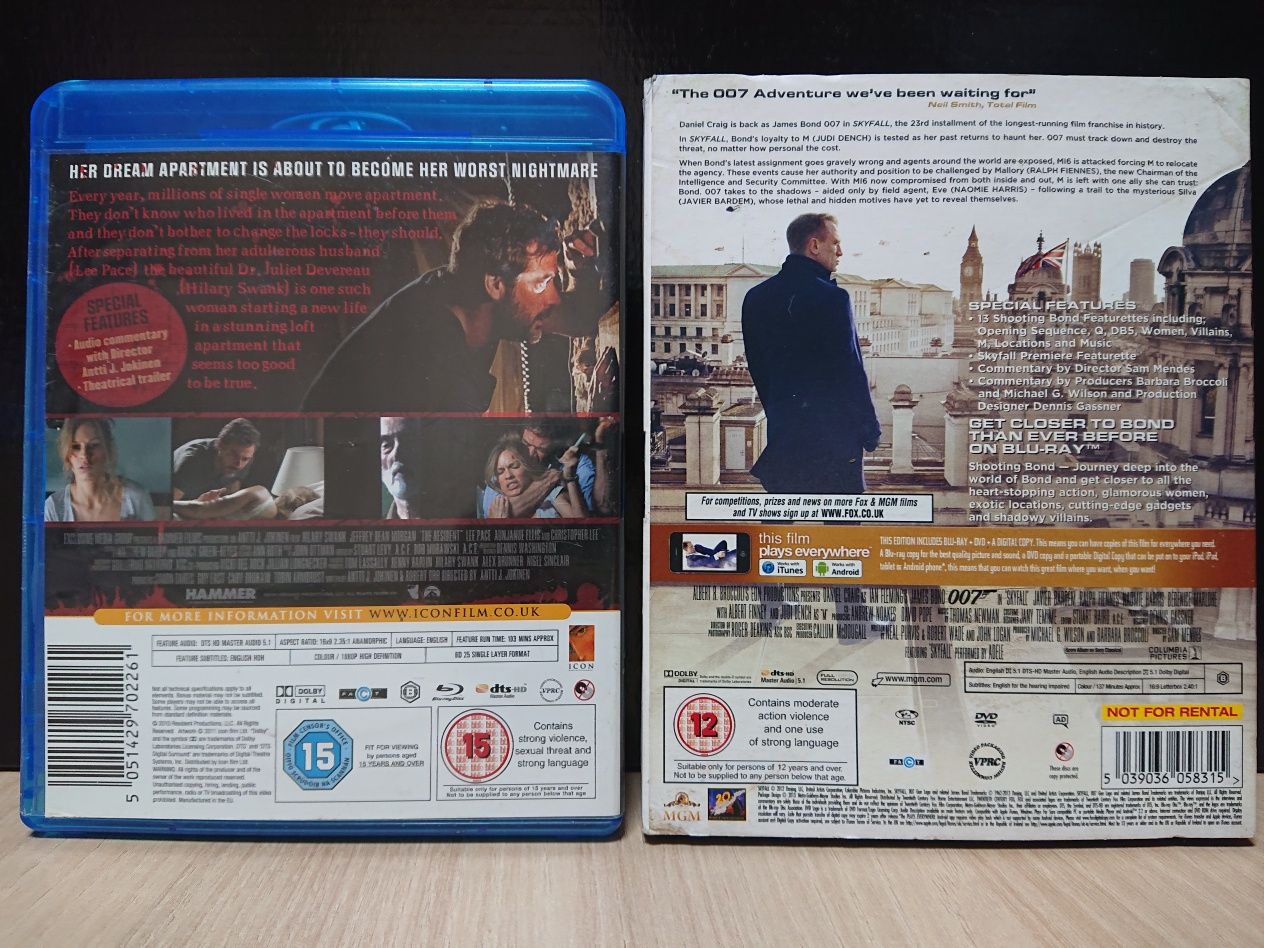 The Resident & James Bond Skyfall 007 - filme Blu-Ray & DVD impecabile