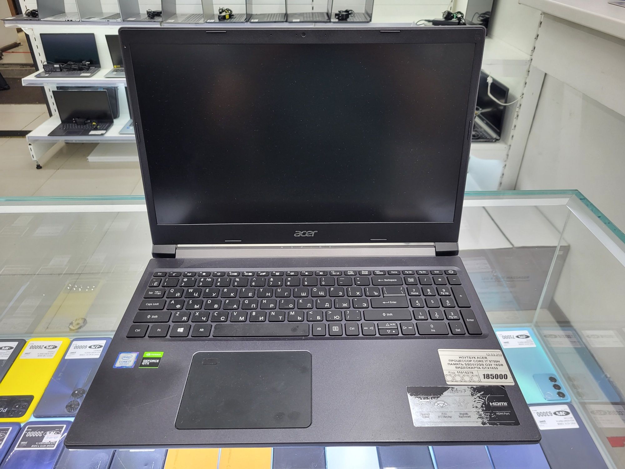 Ноутбук Acer core i7 9750H озу 16гб ssd512gb Gtx1650 рассрочка