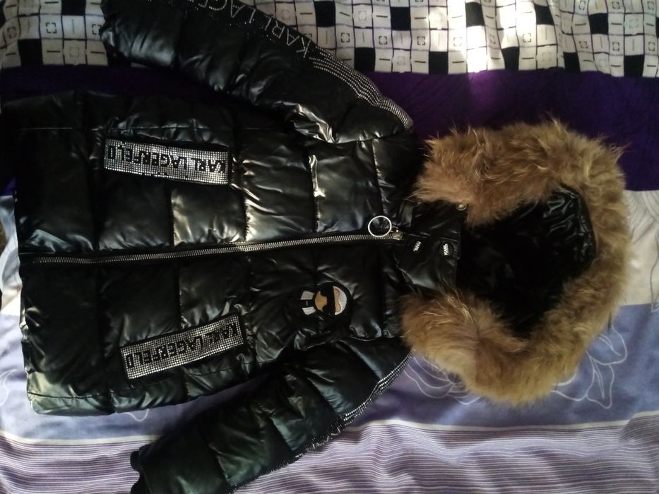 Куртка с натуральным мехом, детская лет на 5, 92см