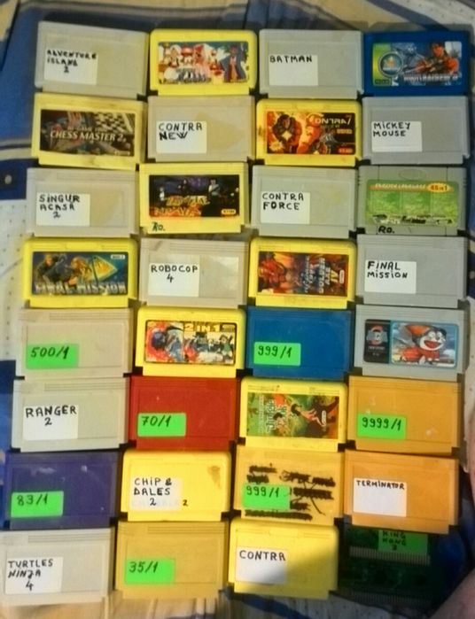 Vând/Schimb 33 casete terminator-nintendo,50 bucata,două fără carcasă.
