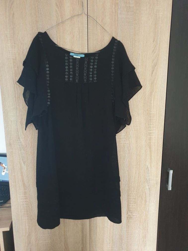 Rochie lana neagra L cu model