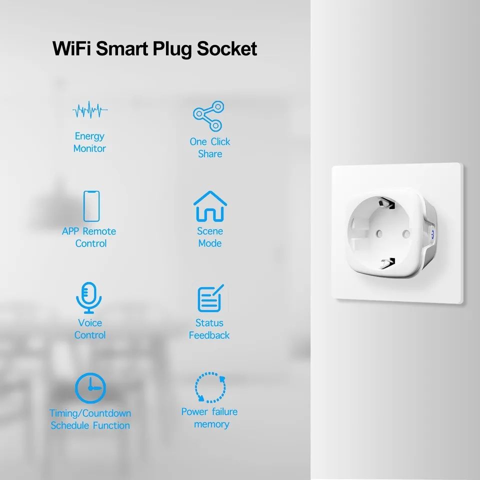Priza Smart 20A WiFi, Tuya, Smart Life ,monitorizare consum
