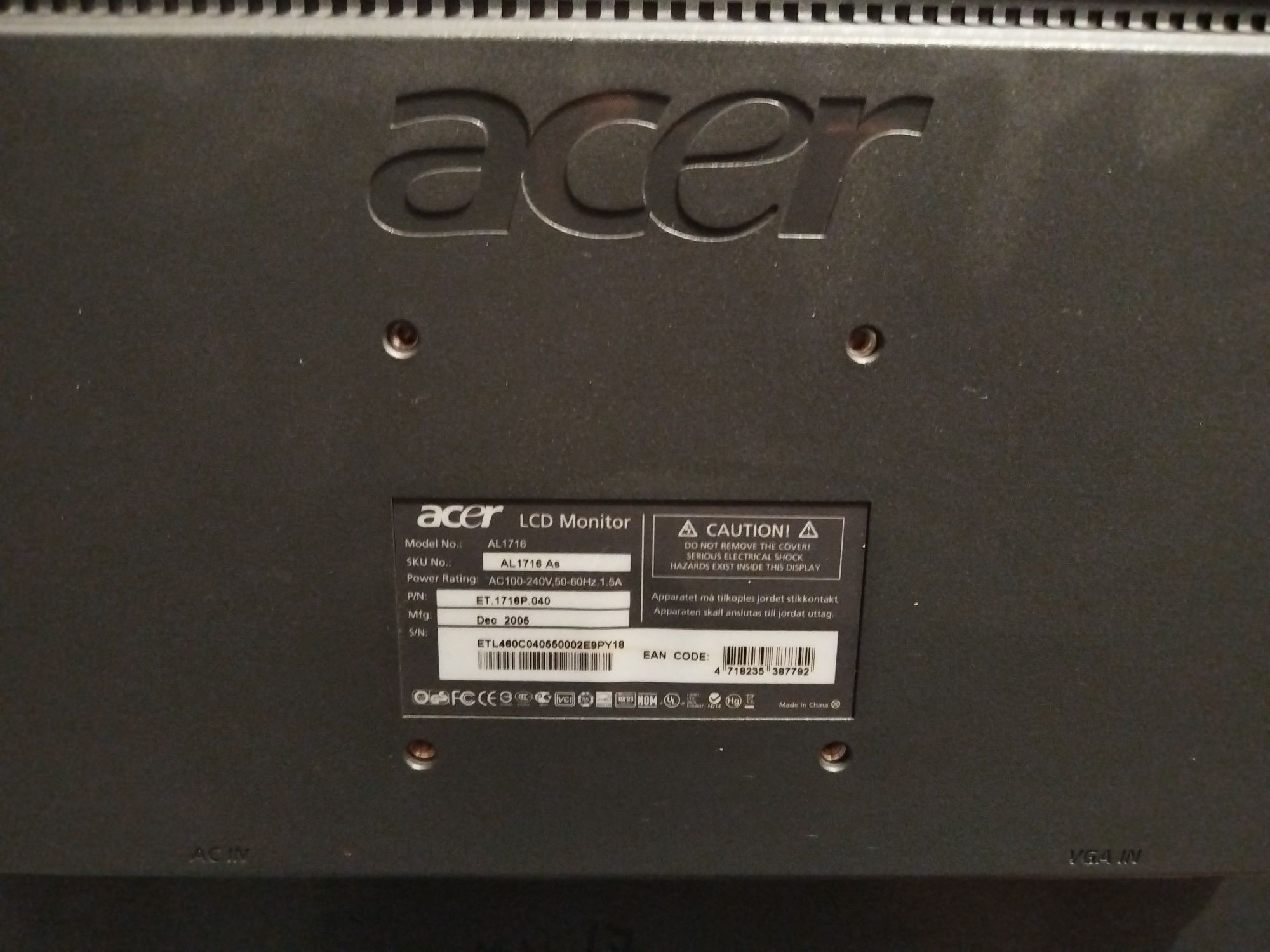 Монитор от company Acer