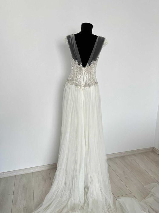 Rochie de mireasa Ella/ Le Papillon by Modeca, 36/S + 2 buc voal