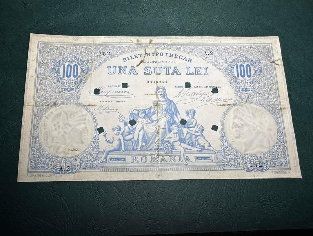 100 lei 1877 Hypotecar hipo bancnota romaneasca