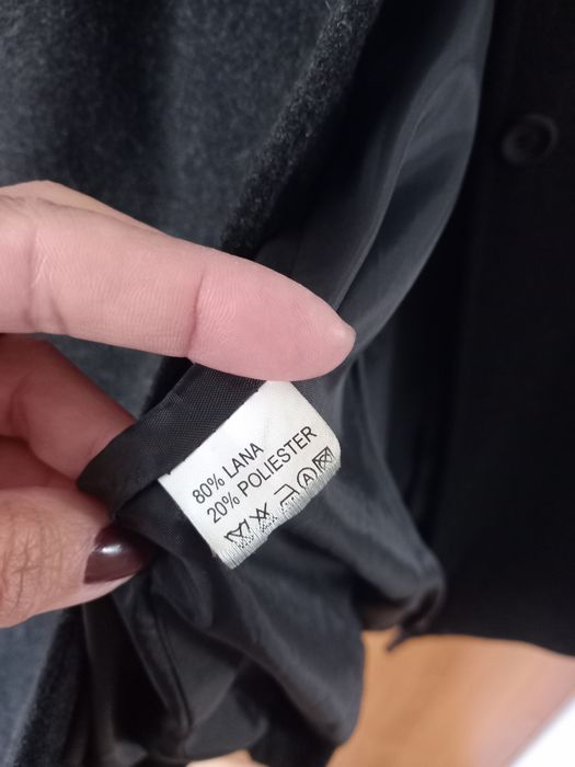 Palton negru lana 80%