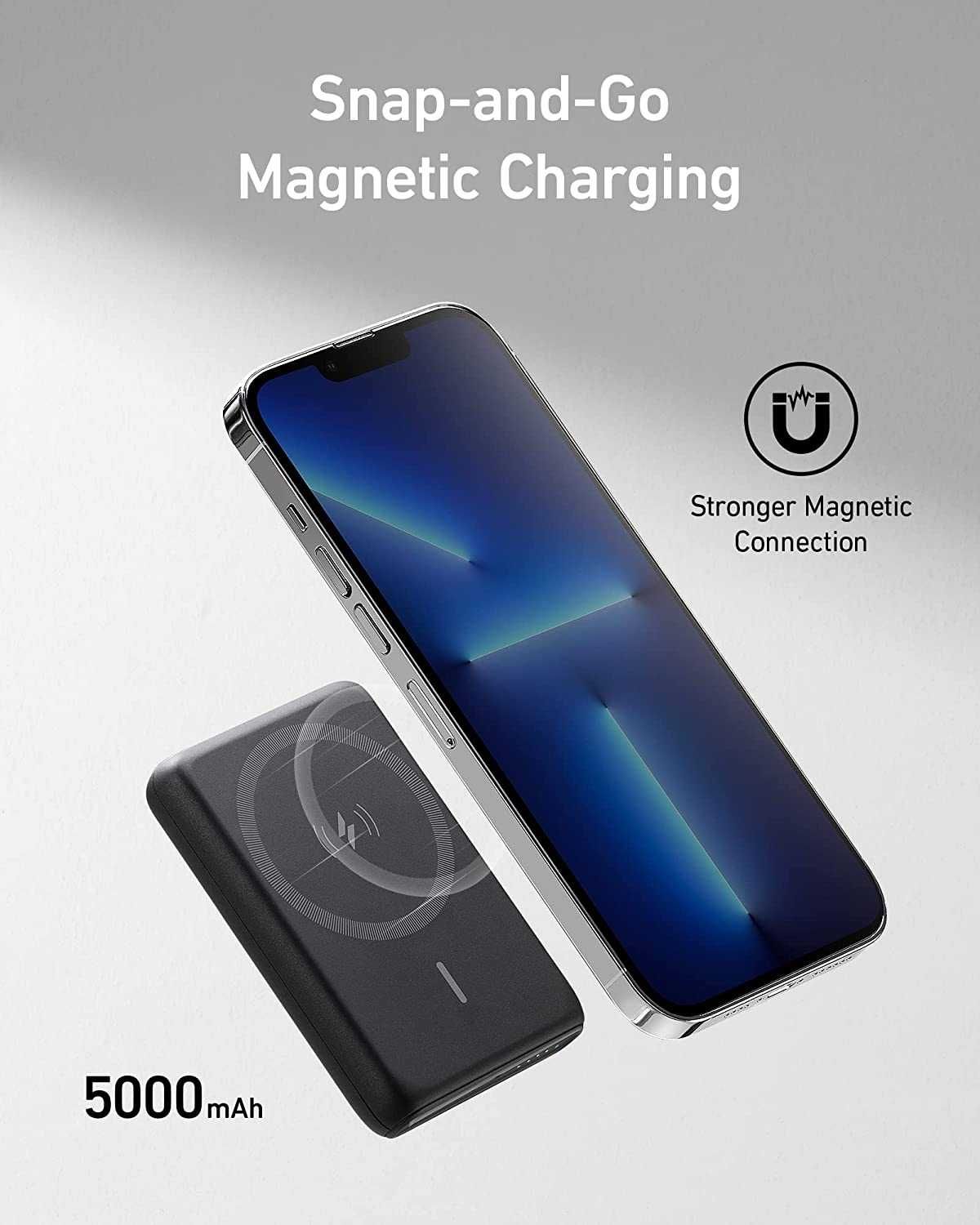 Anker 521 Magnetic Wireless PowerCore 5K 5000 mAh външна USB батерия