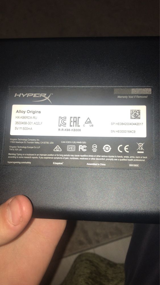 Клавиатура HyperX Alloy Origins
