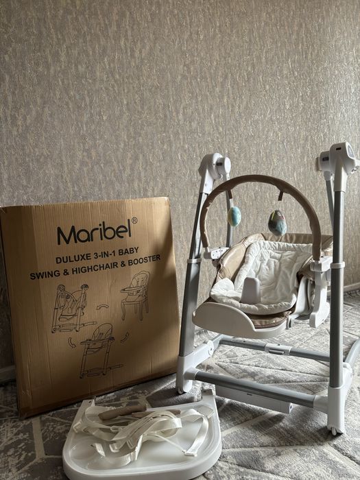 Детский стульчик-качели для кормления 3в1 Maribel