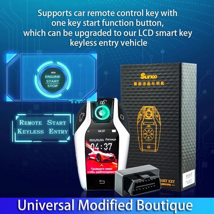 Cheie smart TK800 OBD LCD BMW Keyless
