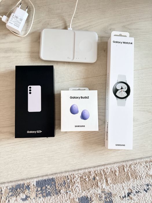 Телефон+слушалки+часовник+безжично зарядно