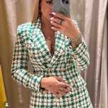 Sacou zara verde cu alb model nou