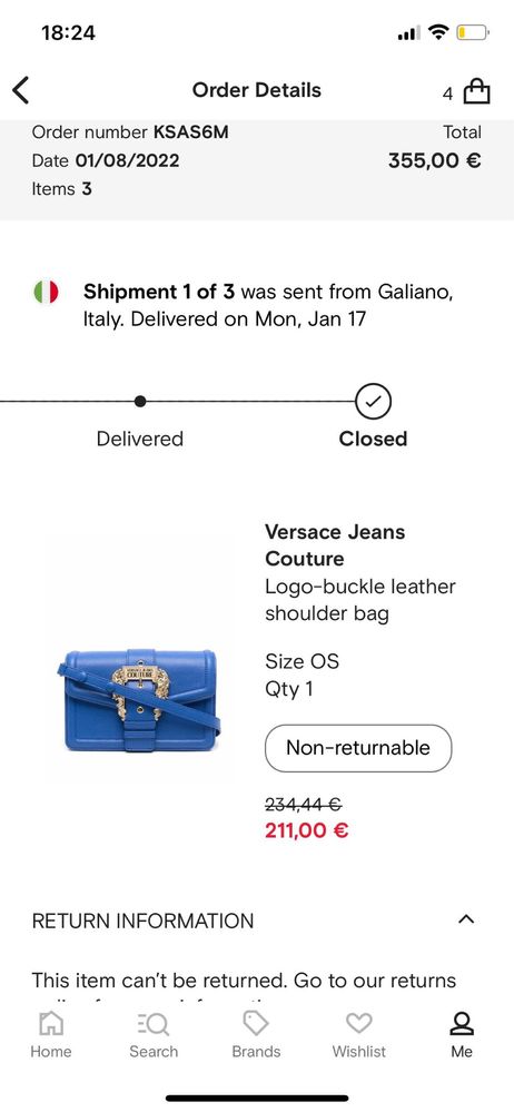 Синя чанта Versace Jeans Couture