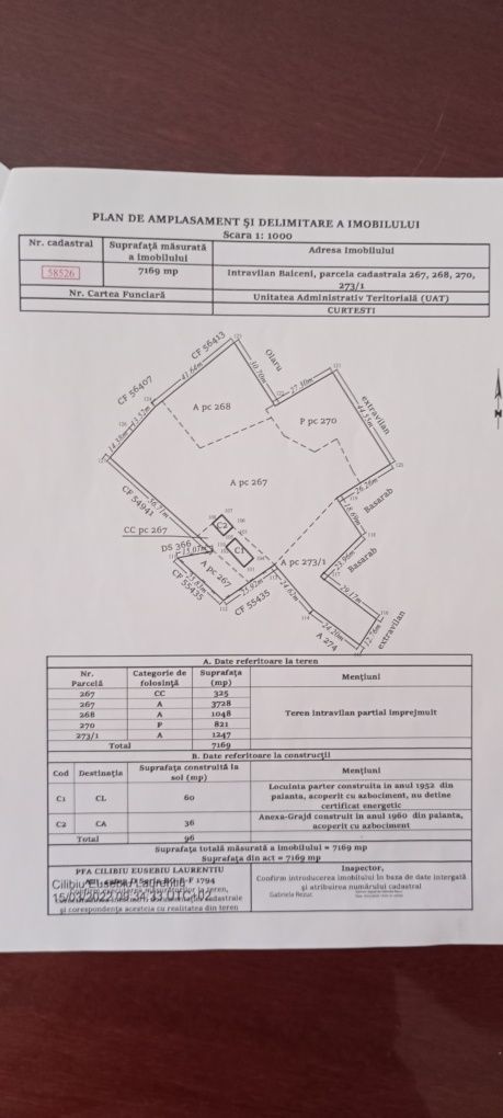 Teren intravilan+ casa batrânească, Băiceni,Botoșani