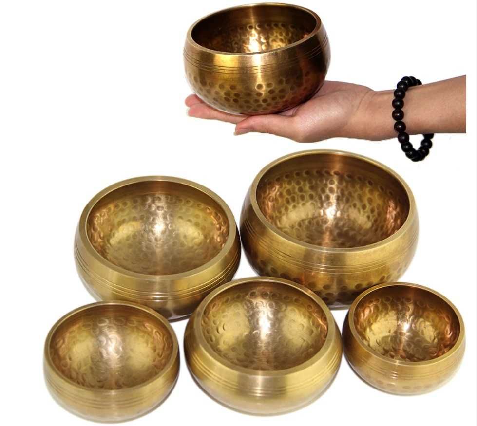 Set bol cantator tibetan singing bowl handmade 8.5 9 bronz yoga