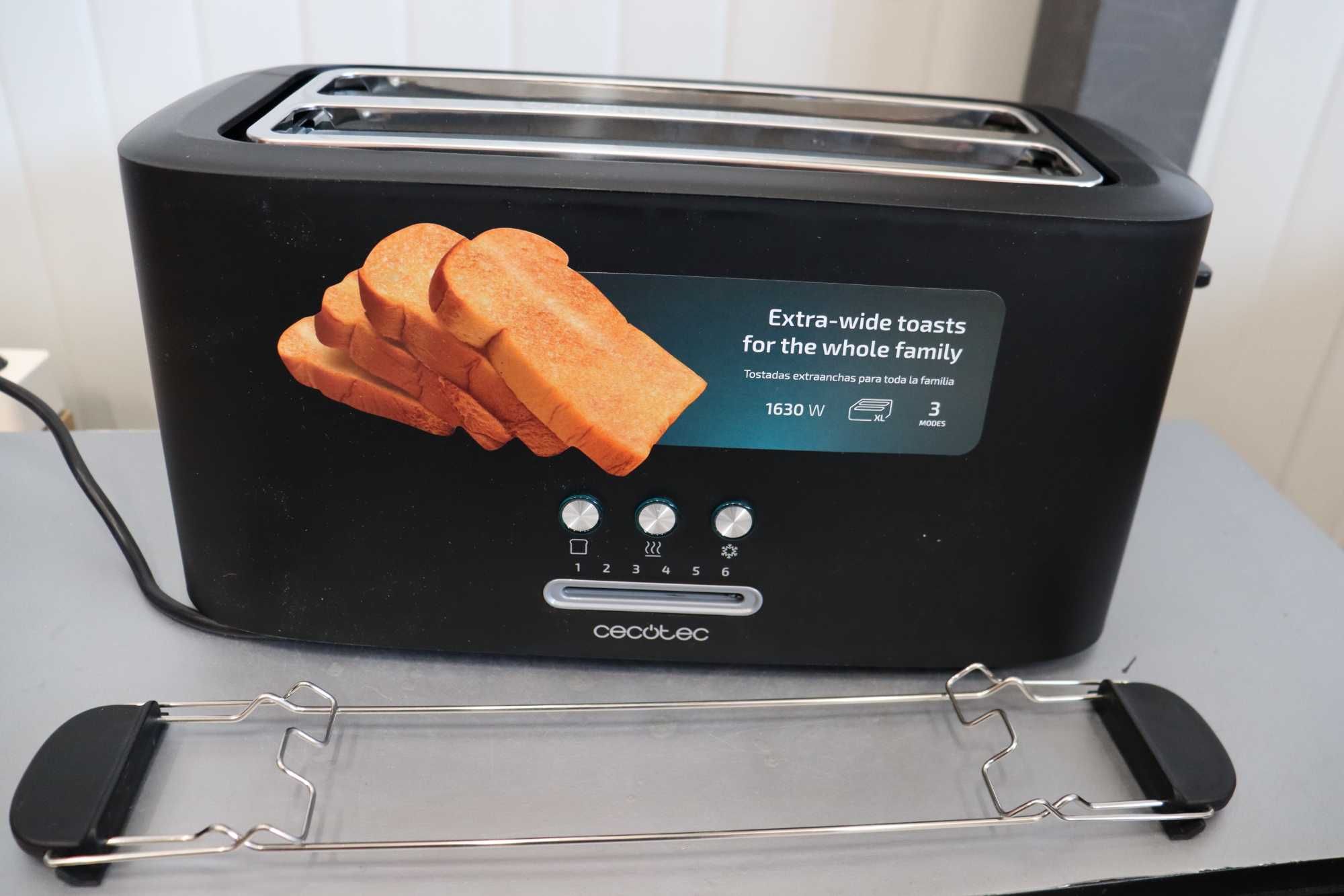 Тостер Cecotec Toast&Taste 16000, екстра двоен, 1630W, лек ДЕФЕКТ