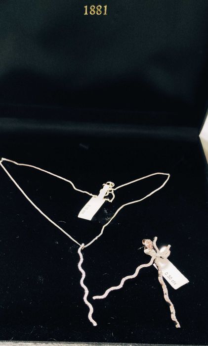 Cercei și colier cu diamante 0,45kt