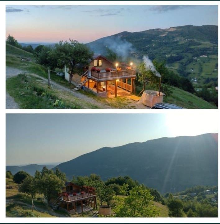 Închiriez cabana cu ciubăr la munte Cabana de închiriat cu piscina