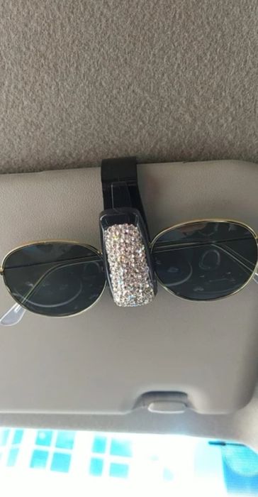 Set afisaj auto nr tel si suport ochelari soare cu cristale