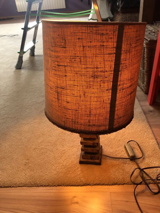 Veioza, rustica,  lampa din lemn, deosebita, vintage