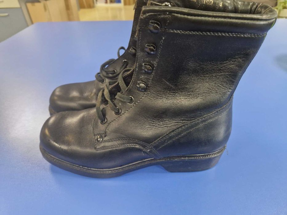 Кубинки черни шити естествена кожа