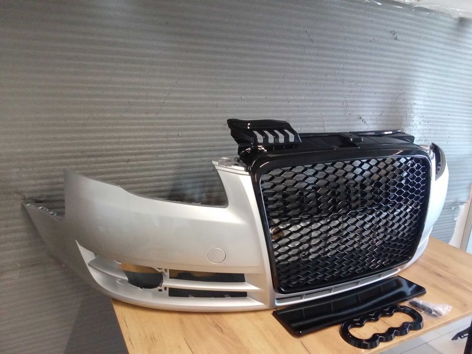 Bara fata+Grila radiator fagure RS LOOK A4 B7 04-07 Argintiu LY7W LY7G