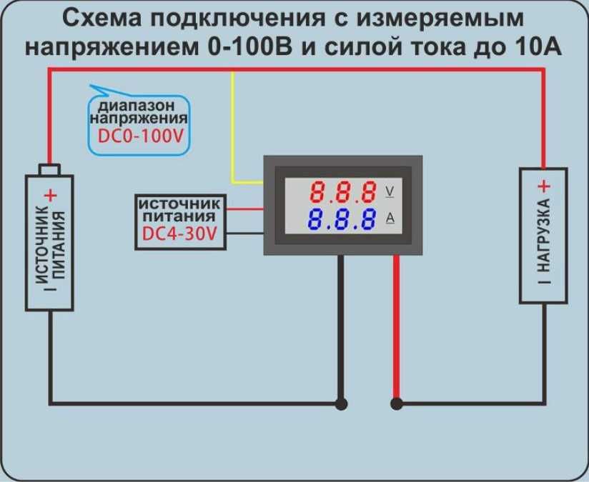 Вольтметр амперметр от 100 до 500 Вольт AC/DC