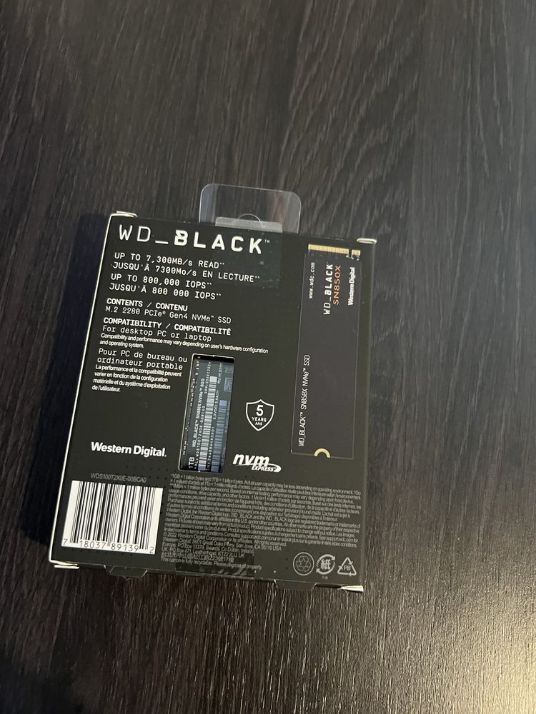 WD Black SN850X 1Tb nvme