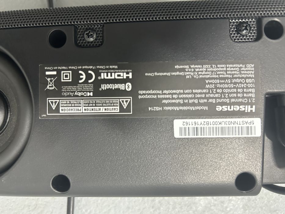 Soundbar, Hisense HS214, 2.1 , subwoofer incorporat