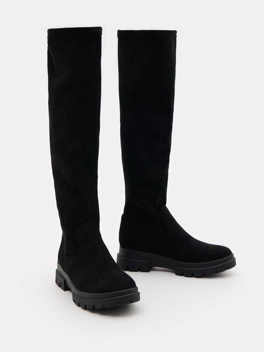 Дамски черни велурени ботуши Mohito