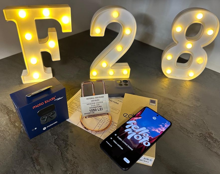 Amanet F28: Telefon Motorola Edge 50 NEO + Casti Moto Buds+ NOU (N)