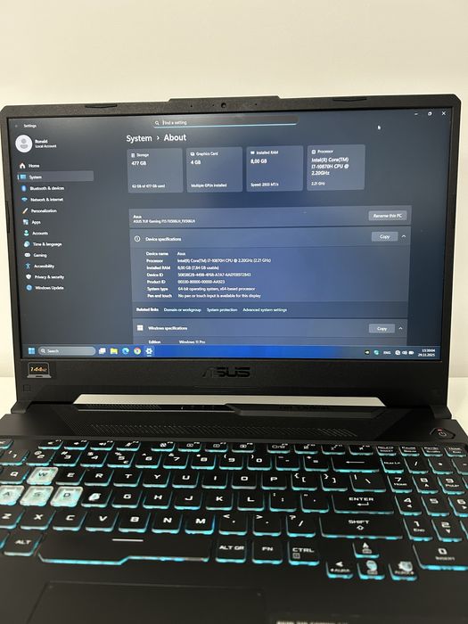 Laptop Asus Gaming Tuf f15