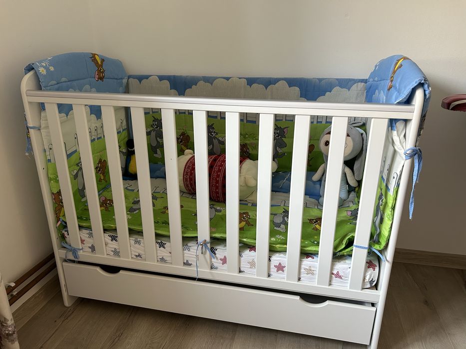 Patut copil cu sertar si saltea