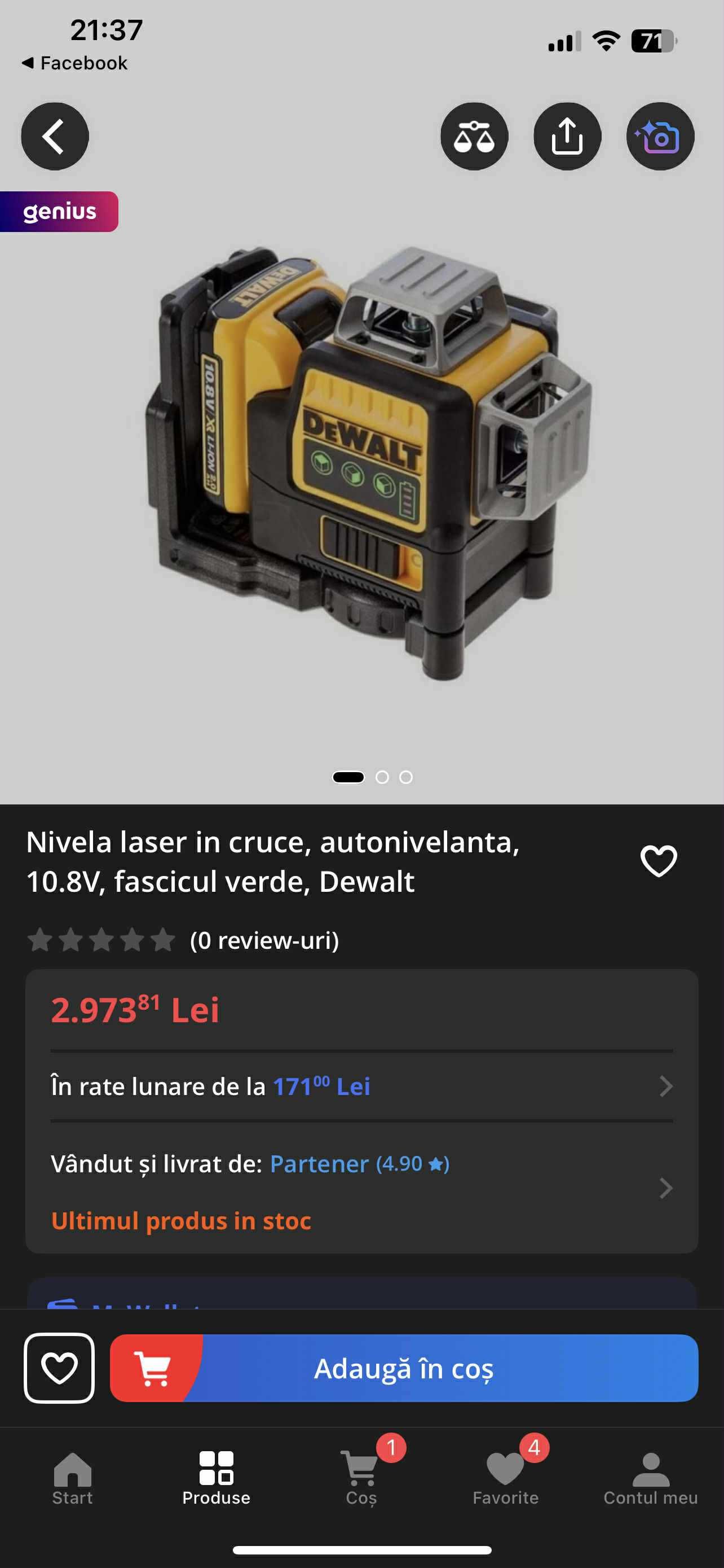 DeWalt Nivela Laser 360 12 Linii set complet impecabil