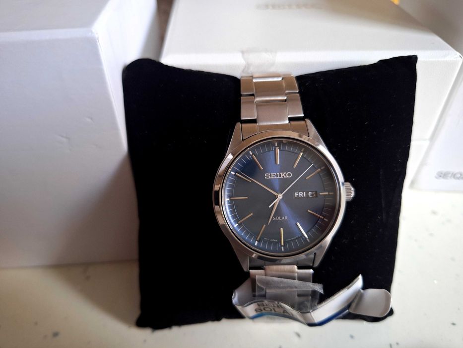 Ceas Seiko solar bratara metalica purtat 3 ori knou