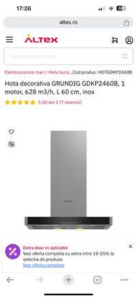 Hota Decorativă Grundig GDKP2460B cu extragarantie