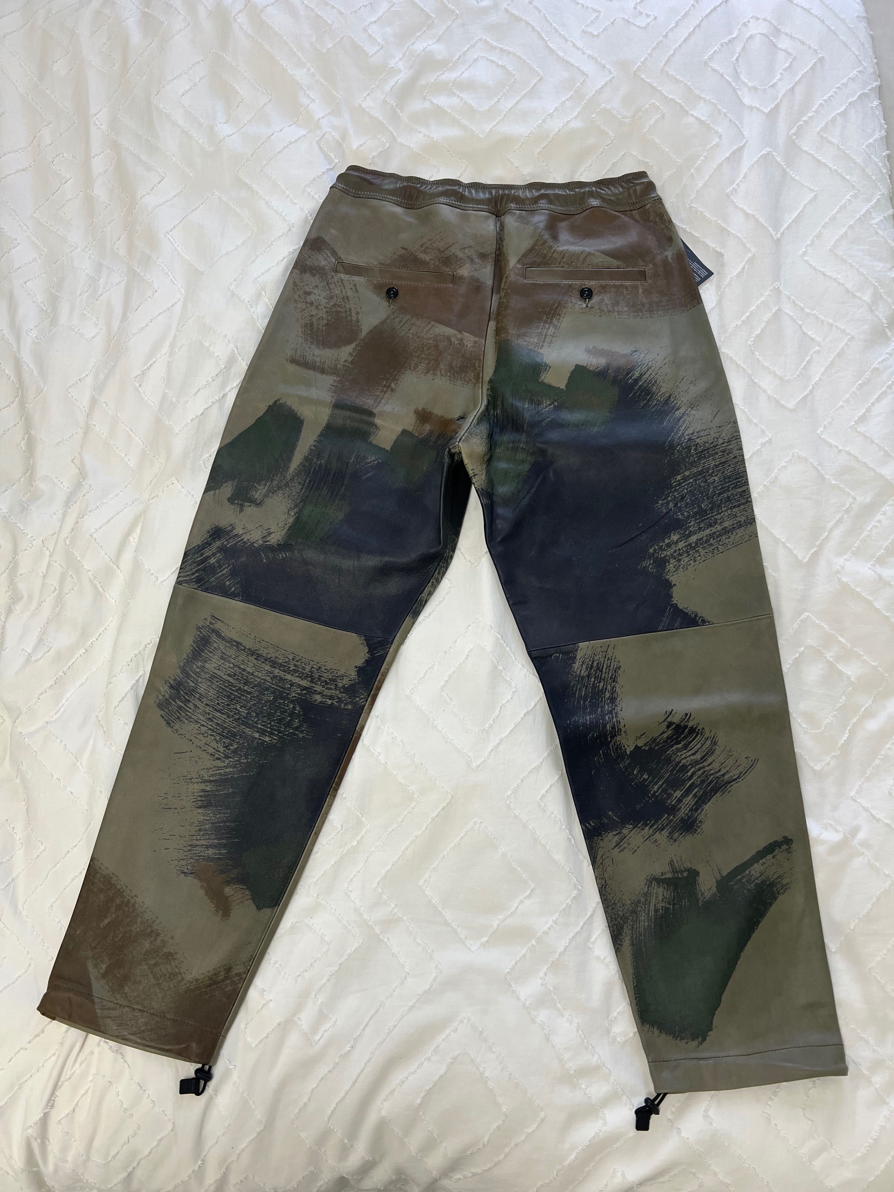 Кожени панталони Diesel Brushstrokes от овча кожа(оригинални)