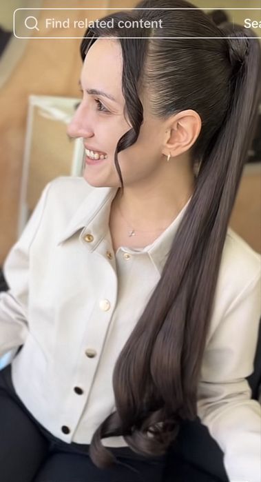 Конска опашка екстеншън тъмно кафява на ластик