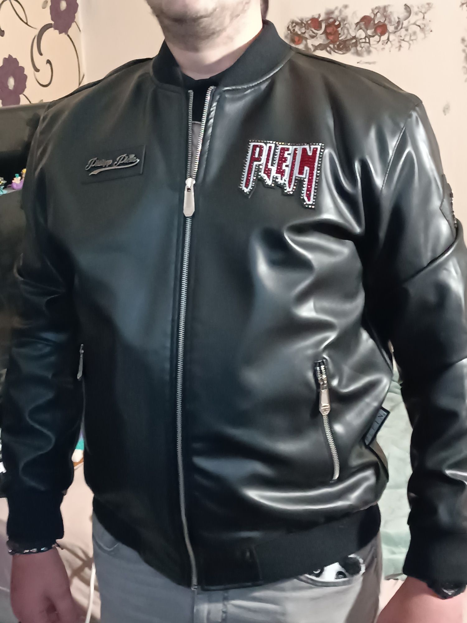 Кожено мъжко яке Philip plein