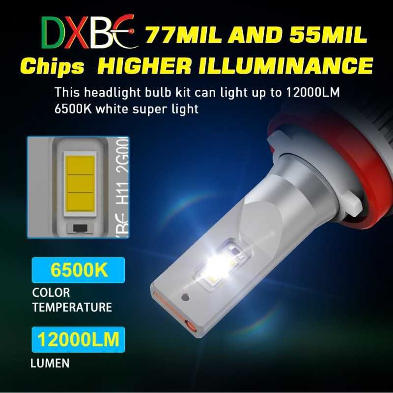 LED система DXBC H8/ H9/ H11 12V 12000LM 100W