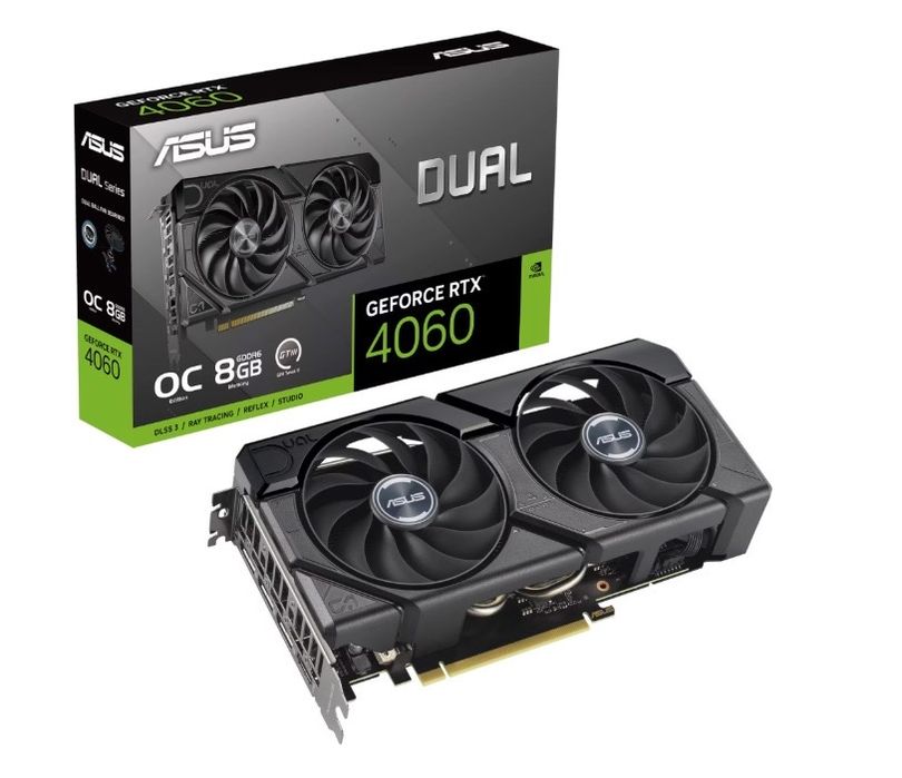 RTX 4060 DUAL EVO OC ASUS, 8GB GDDR6, 128-bit