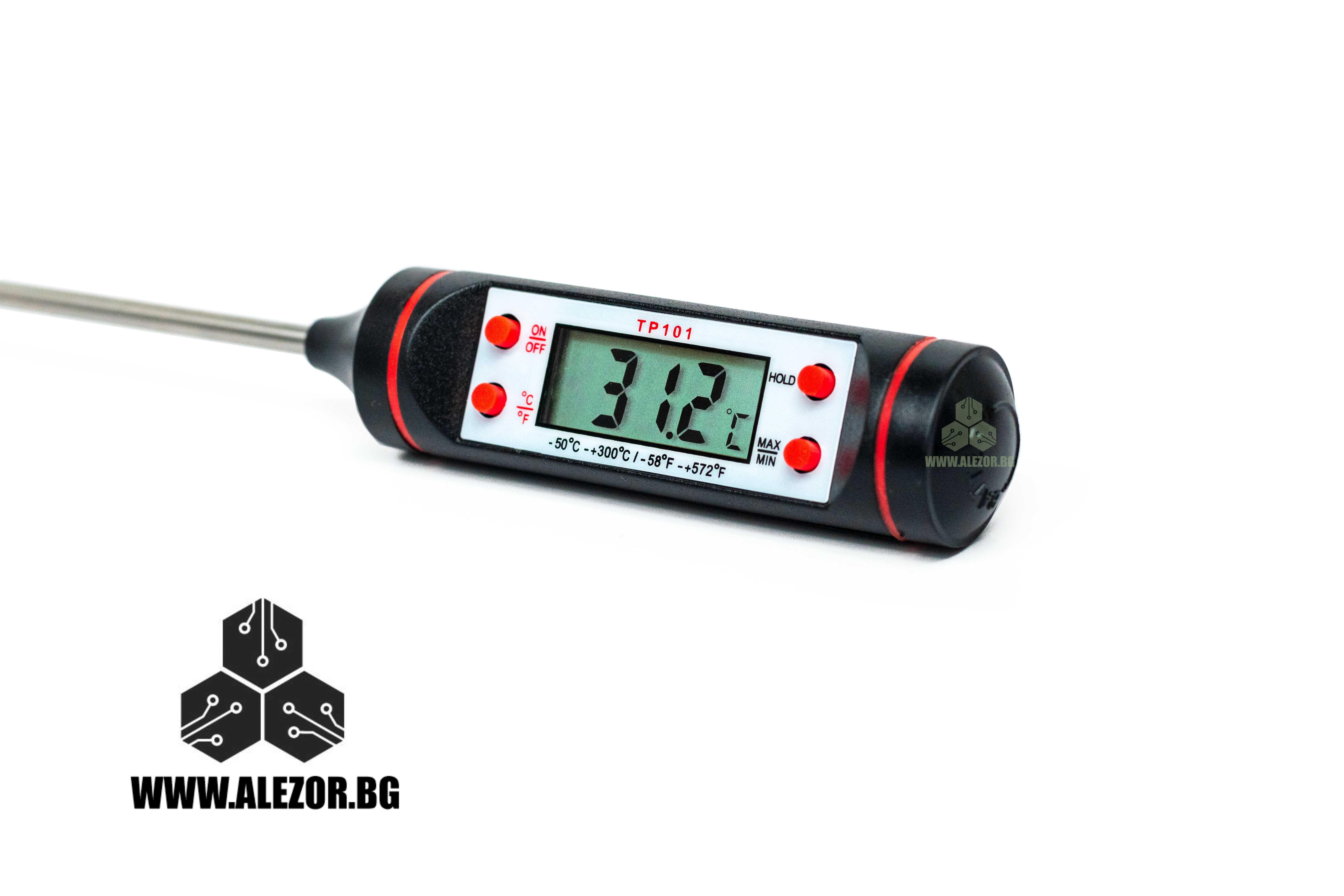 Дигитален кухненски термометър с 14.5 см неръждаема сонда, 20200010