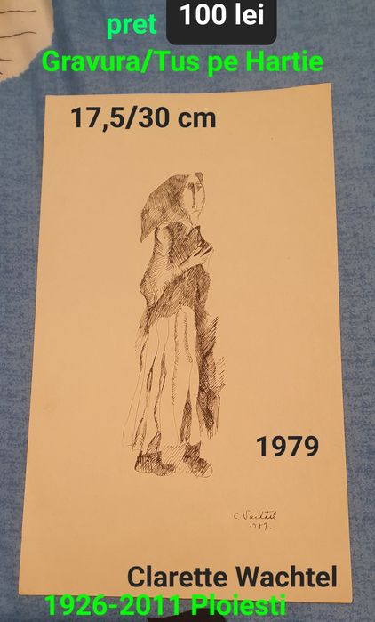 Gravura pe coala cu semnatura