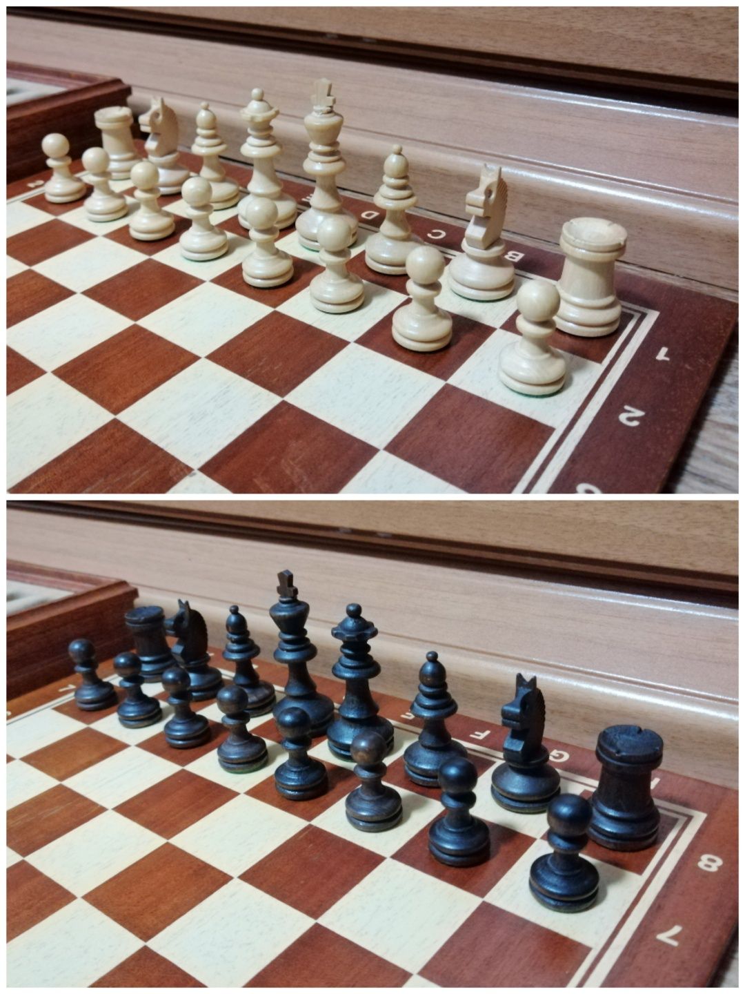 Комплект Дървен Шах + Табла / 32/32см.
